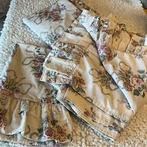 Vintage County Shabby chic sheet set, floral cottagecore twin set